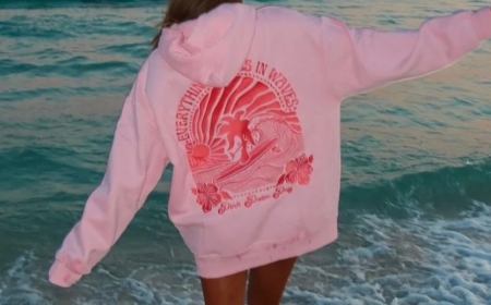 The Pink Palm Puff Hoodie: Effortless Cool